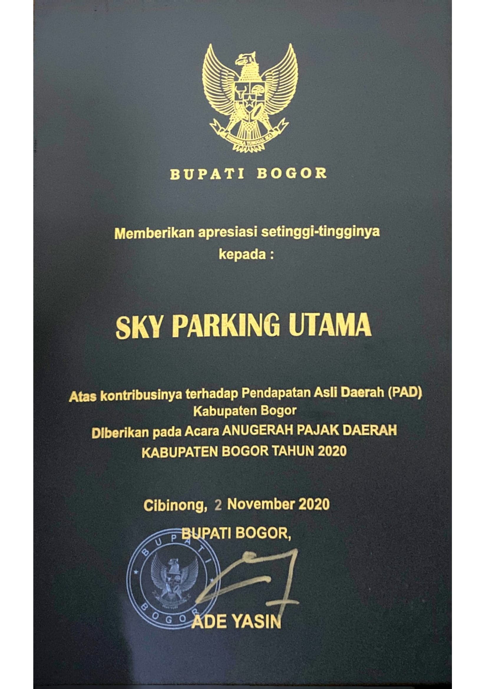 Wajib Pajak Terbaik Bogor 2020